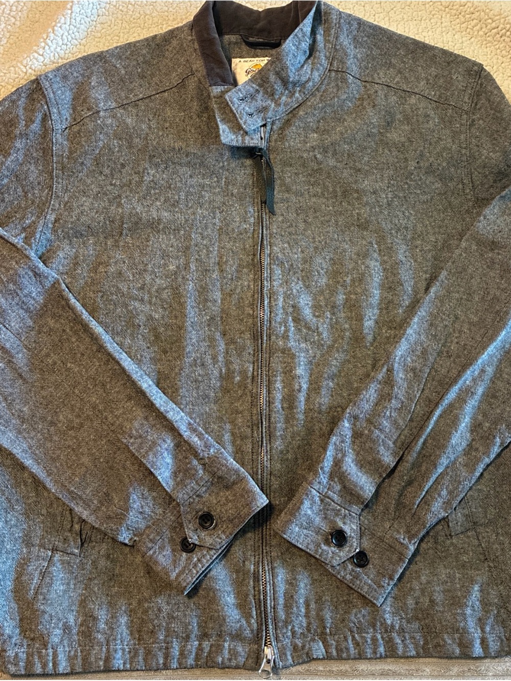 Golden Bear for Union Made Men Jacket Sz Large Shell Cotton Gray  Made in USA